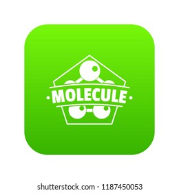 Molecule connection icon green vector isolated on white background
