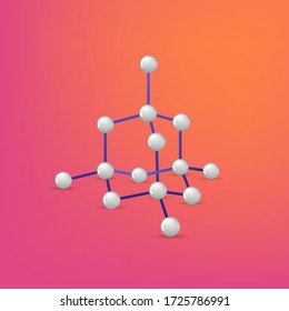 Molecule connection model  chemistry particle and color molecular structure modern color flat  Isolated vector illustration