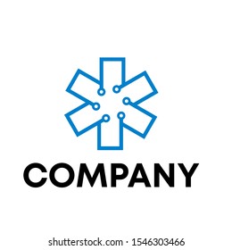 molecule connection technology logo vector sign template