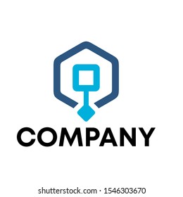 molecule connection technology logo vector sign template