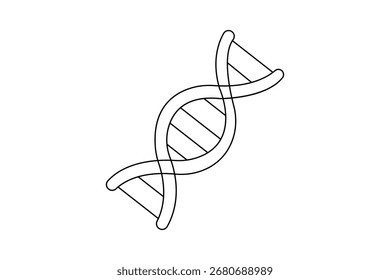 Molecule continuous one line drawing and minimalist style isolate outline vector illustration