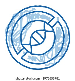 Molecule Crossed sketch icon vector. Hand drawn blue doodle line art Molecule Crossed sign. isolated symbol illustration