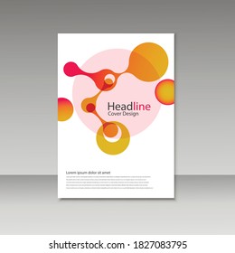 Molecule design brochure template. Science vector background