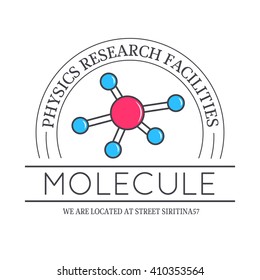 molecule design icon label concept