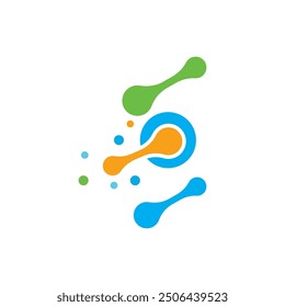 Molecule design illustration vector logo template