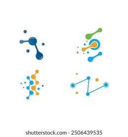 Molekulare Design Illustration Vektor Logo Vorlage