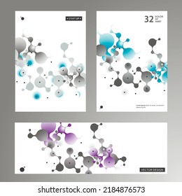 Diseño molécula para medicina, ciencia, diseño tecnológico. Concepto de moléculas de formas vectoriales