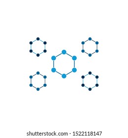 Molecule DNA Bio abstract Logo design vector template.Bionic Technology laboratory Logotype concept icon. - Shutterstock ID 1522118147