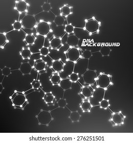  Molecule DNA glowing. Abstract background. Vector illustration. Eps10