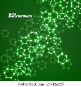  Molecule DNA glowing. Abstract background. Vector illustration. Eps10