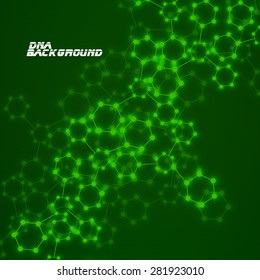  Molecule DNA glowing. Abstract background. Vector illustration. Eps10