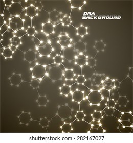  Molecule DNA glowing. Abstract background. Vector illustration. Eps10