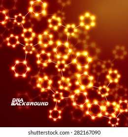  Molecule DNA glowing. Abstract background. Vector illustration. Eps10