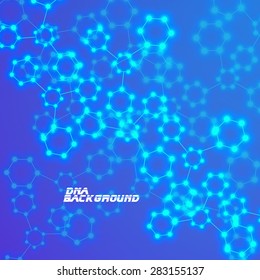  Molecule DNA glowing. Abstract background. Vector illustration. Eps10