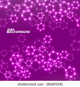  Molecule DNA glowing. Abstract background. Vector illustration. Eps10