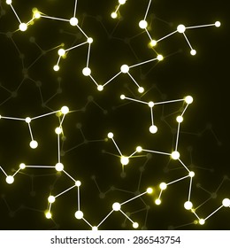  Molecule DNA glowing. Abstract background. Vector illustration. Eps10