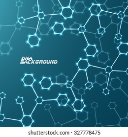 Molecule DNA glowing. Abstract background. Vector illustration. Eps10