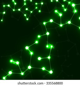  Molecule DNA glowing. Abstract background. Vector illustration. Eps10