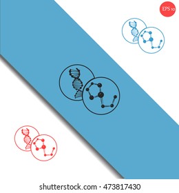 Molecule and DNA icon
