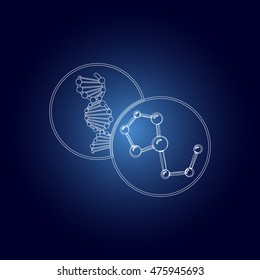 Molecule and DNA icon