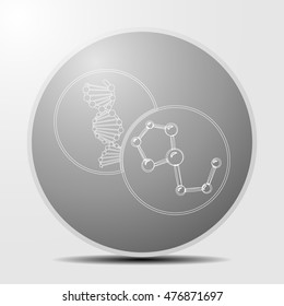 Molecule and DNA icon