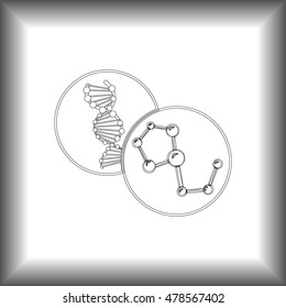 Molecule and DNA icon