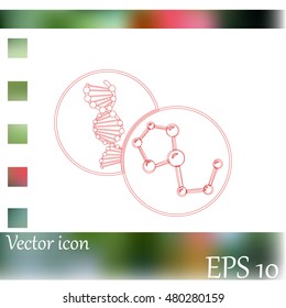 Molecule and DNA icon