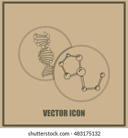 Molecule and DNA icon