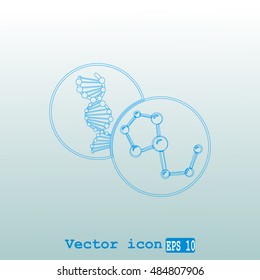 Molecule and DNA icon