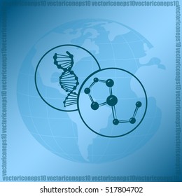 Molecule and DNA icon