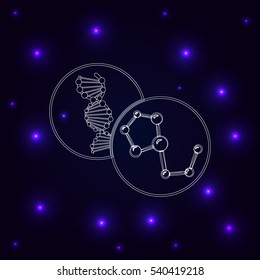 Molecule and DNA icon