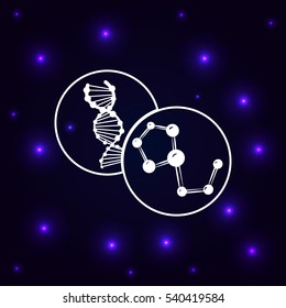 Molecule and DNA icon