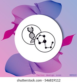 Molecule and DNA icon