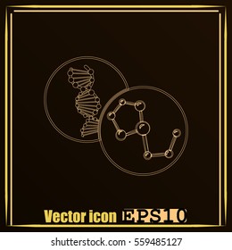 Molecule and DNA icon