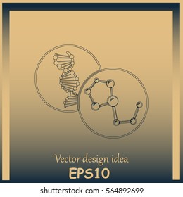 Molecule and DNA icon