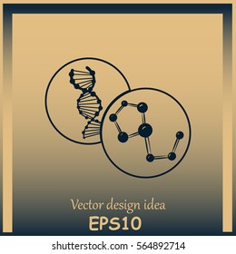 Molecule and DNA icon