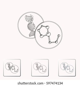 Molecule and DNA icon