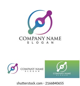 Molecule DNA  logo template vector illustration design 