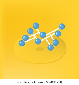 Molecule DNA and neurons vector icon symbol in flat isometric design on color background