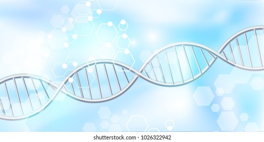 Molecule DNA and neurons vector. Molecular structure. 3D . Blurred hospital background. Chemistry, medicine, science, technology concept. Medical abstract background.