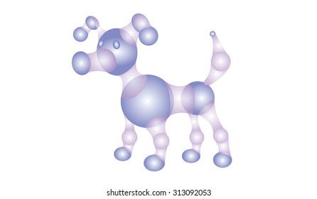 molecule dog vector on white