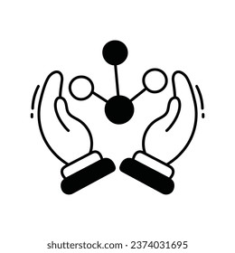 Molecule  doodle Icon Design illustration. Science and Technology Symbol on White background EPS 10 File