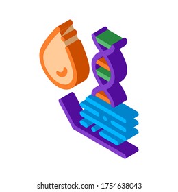 Molécula en agua de gota Señal isométrica vectorial biomaterial. ilustración de símbolo aislado de color