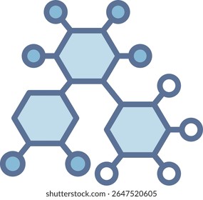 Molecule Filled Blue Tone Icon
