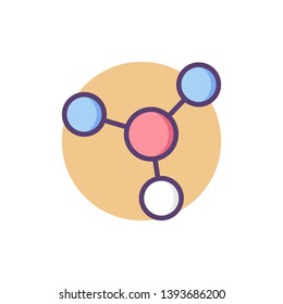 Molecule filled color vector icon