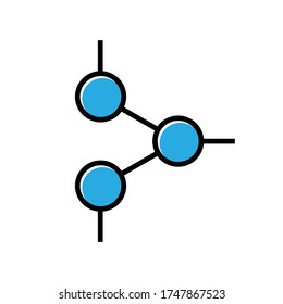 molecule filled outline icon vector design