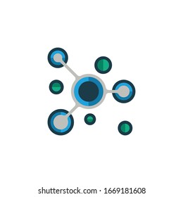 Molecule filled outline icons. Vector illustration. Editable stroke. Isolated icon suitable for web, infographics, interface and apps.