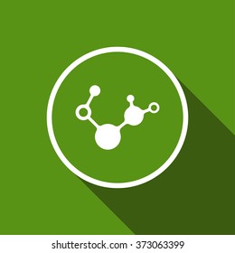 molecule flat icon with long shadow. vector illustration