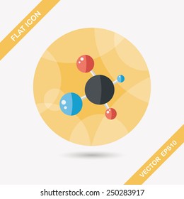 Molecule flat icon with long shadow,eps10