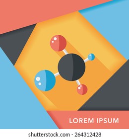 Molecule flat icon with long shadow,eps10